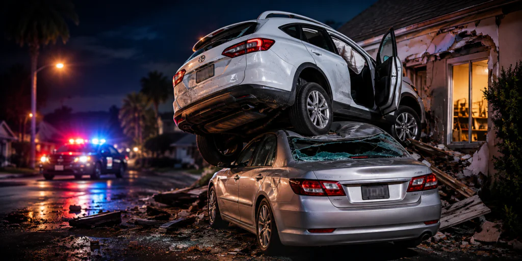SUV Lands on Parked Car in Santa Ana: What Happens When Your Parked Car Is Hit?