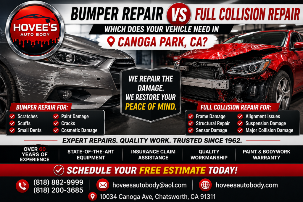 bumper and collision repair - canoga park- Hovee's Auto Body and Paint